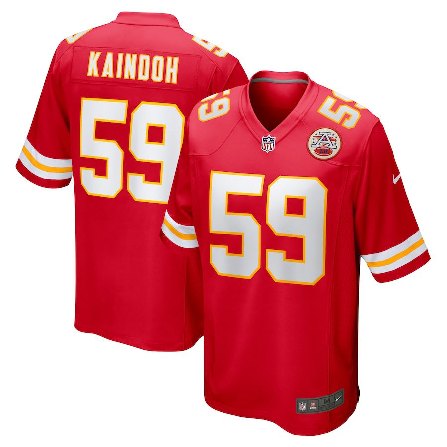 Men Kansas City Chiefs 59 Joshua Kaindoh Nike Red Game NFL Jersey